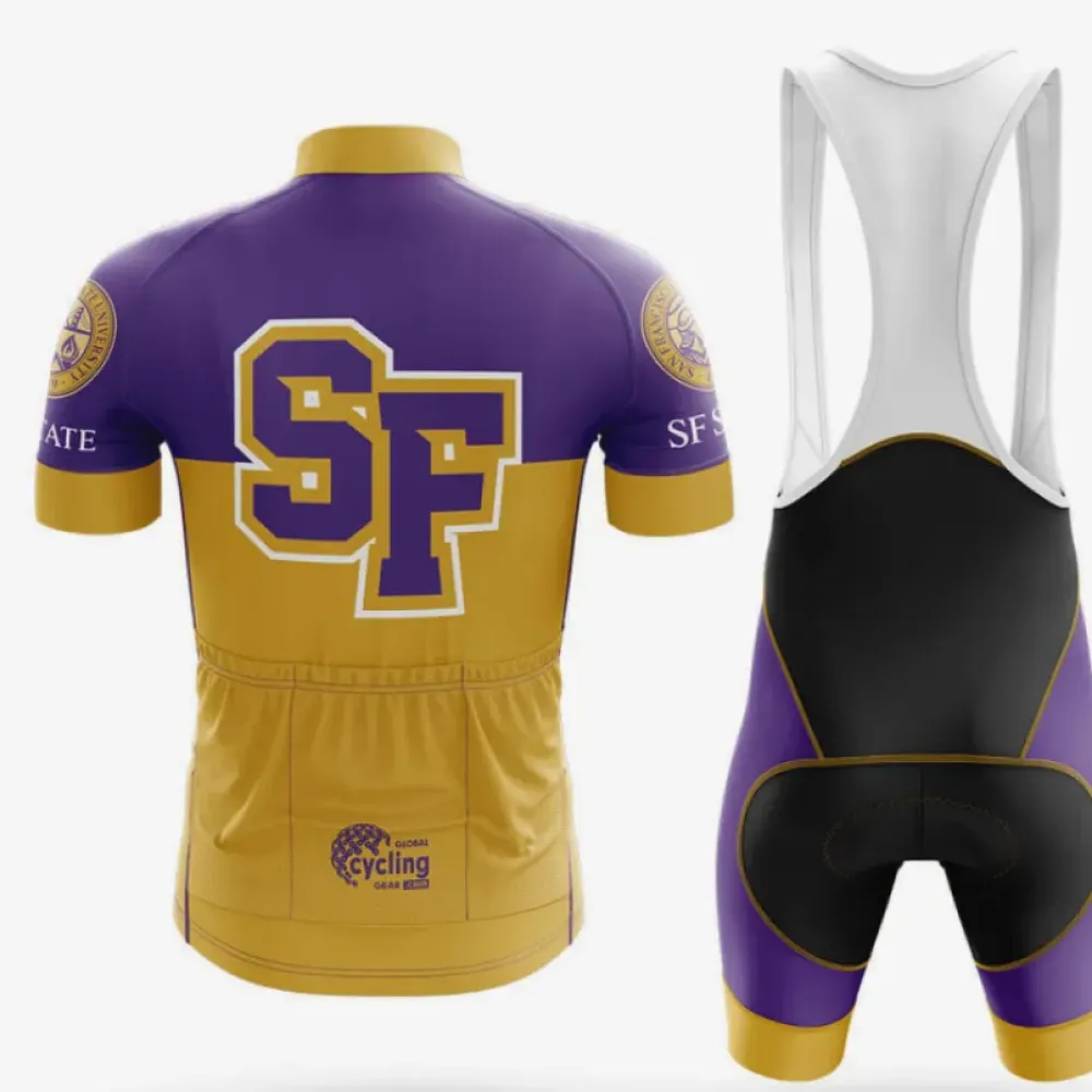 San Francisco State University Cycling Kit Full Set Ver.2 Premium Purple/Gold/White