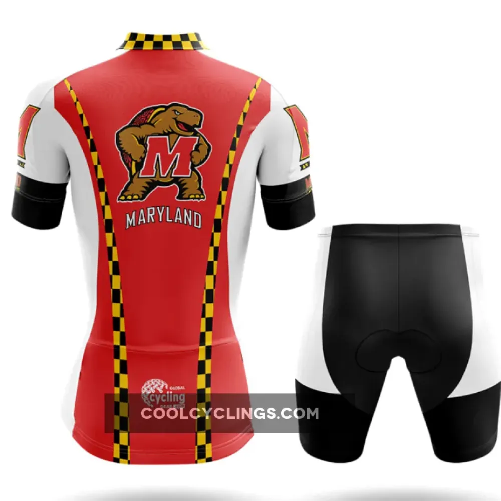 Maryland Mascot Women's Long Sleeve Cycling Jersey Red/White/Gold