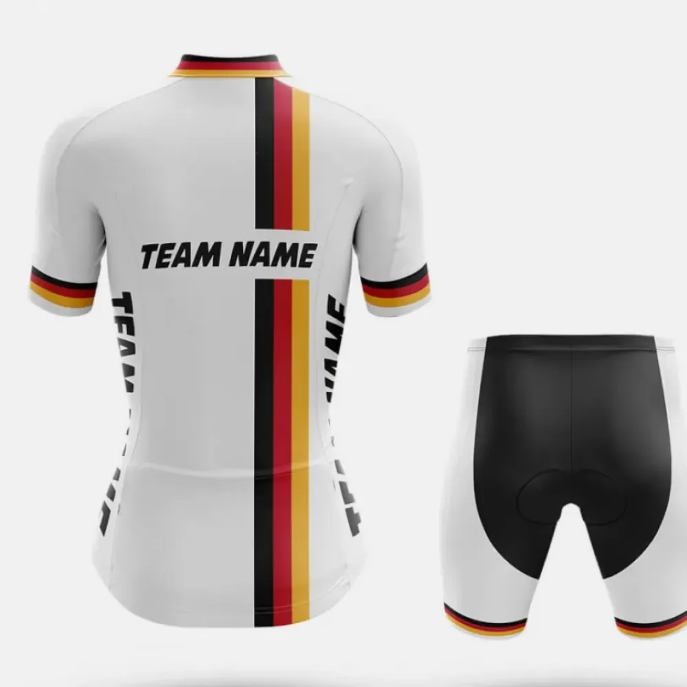 Custom Team Name M23 Women's Cycling Jersey White/Gold/Black