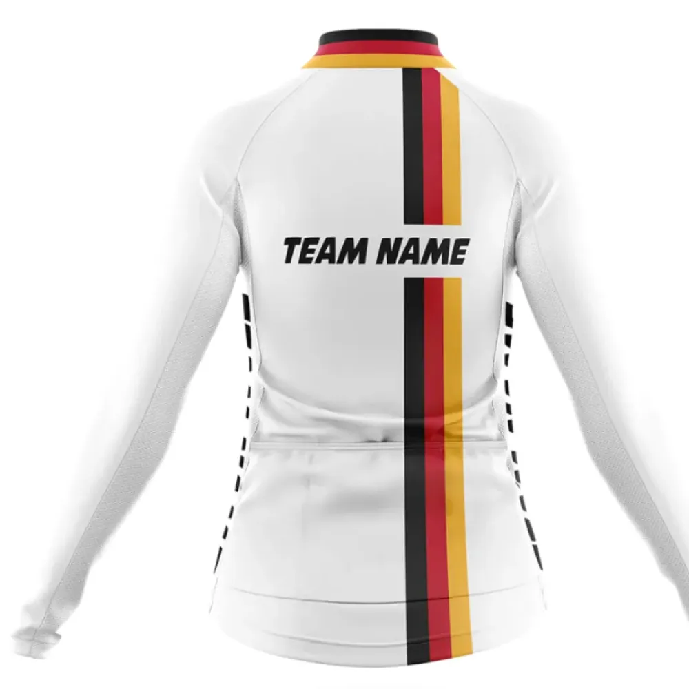 Custom Team Name M23 Women's Cycling Jersey White/Gold/Black