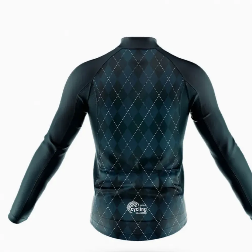 Cycling And Jesus Long Sleeve Cycling Jersey Religious Navy/Gold/White