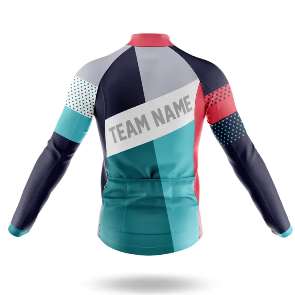 Custom Team Name M32 Cycling Jersey Colorful Teal/Red/Grey