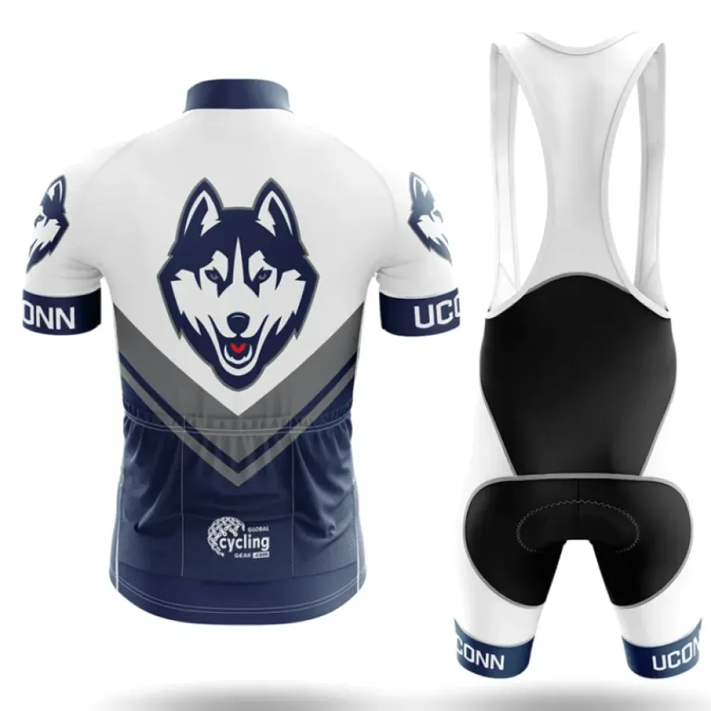 University of Connecticut Cycling Kit Full Set Ver.3 Wolf Logo White/Blue/Grey