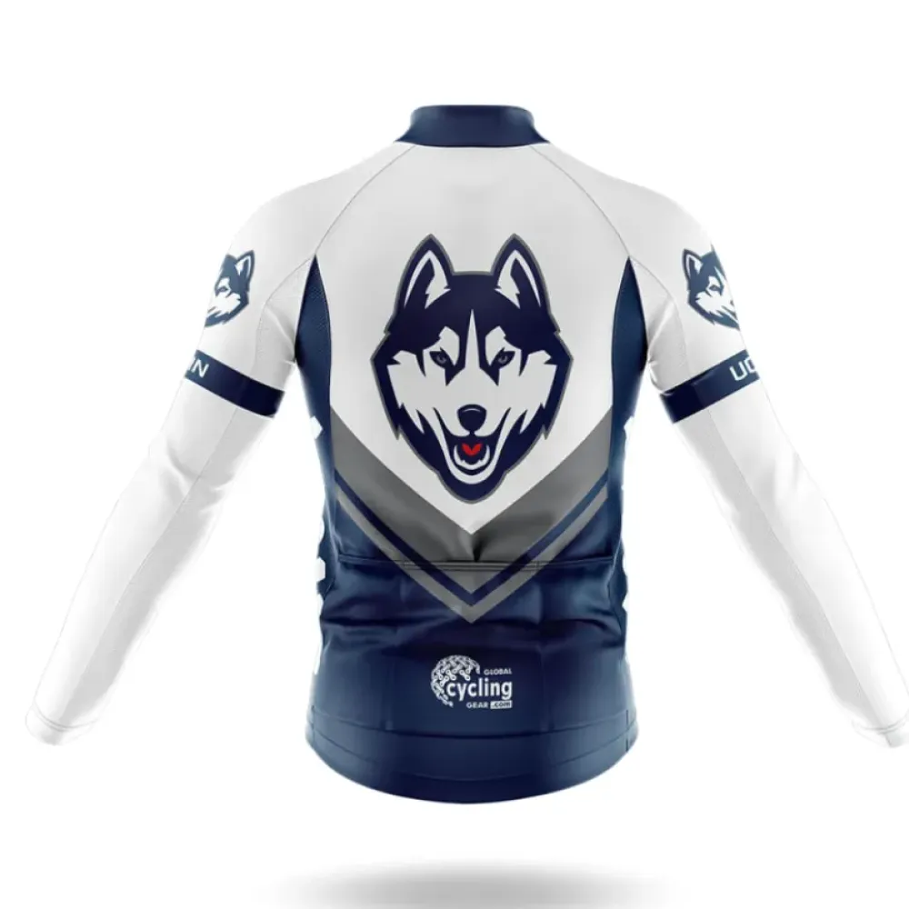 University of Connecticut Cycling Kit Full Set Ver.3 Wolf Logo White/Blue/Grey