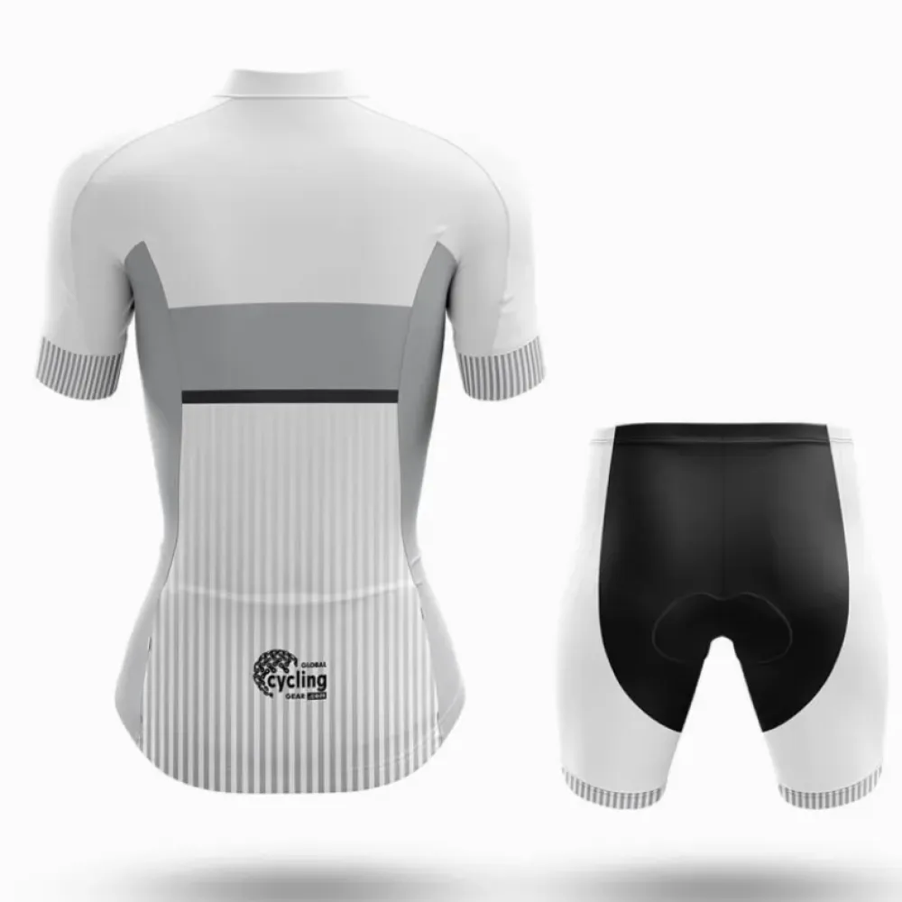 Women's Cycling Kit Full Set Breathable White/Grey/Black