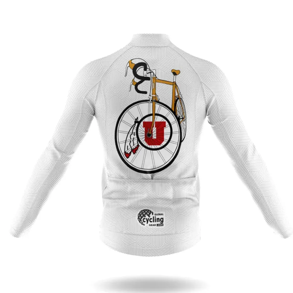 University of Utah Classic Cycling Jersey White/Grey/Red