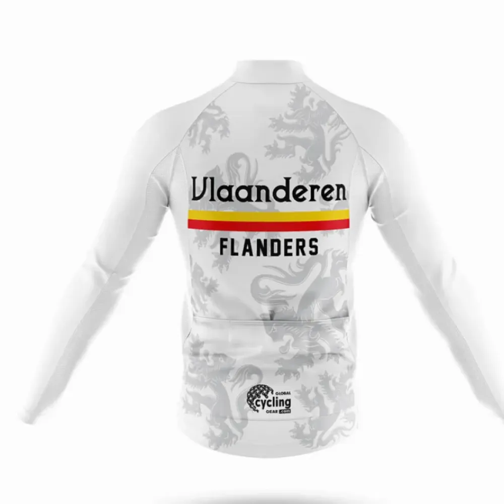 Cycling Bibs Vlaanderen White/Black/Yellow