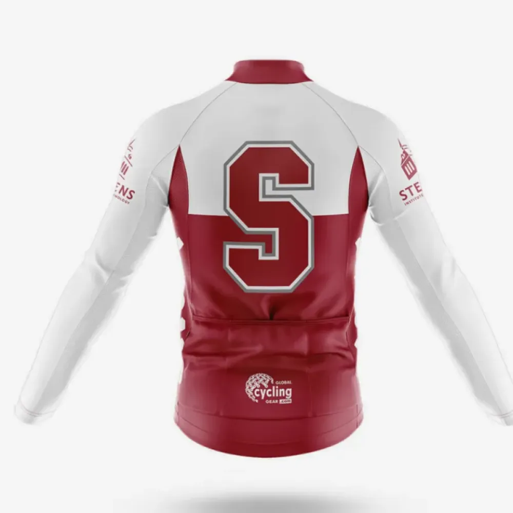 Stevens Institute of Technology Long Sleeve Cycling Jersey Ver.2 Feature Maroon/White/Silver