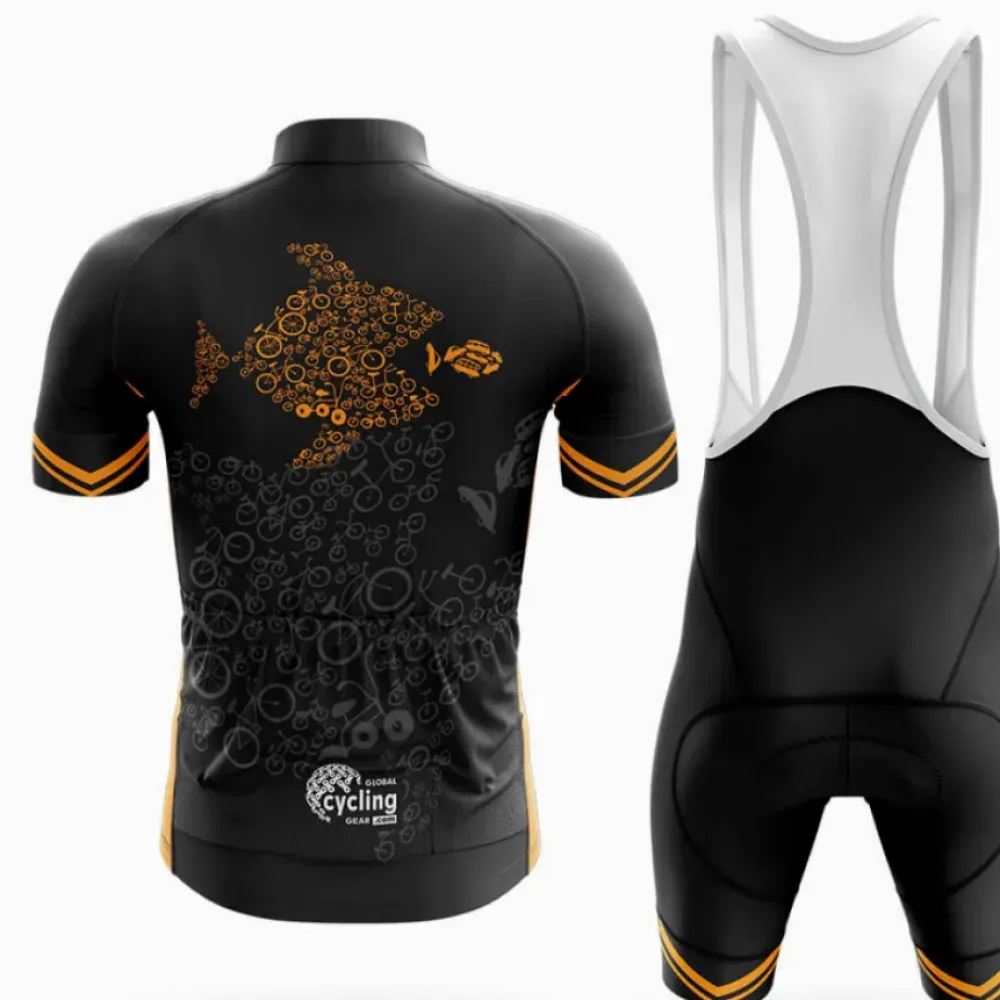 Cycling Kit Fish Bicycle Black/Yellow/White