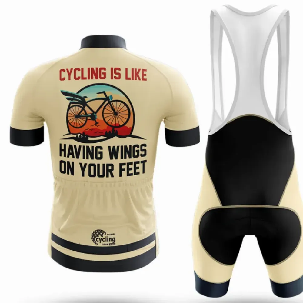 Cycling Wings Kit Wings On Feet Beige/Black/Red