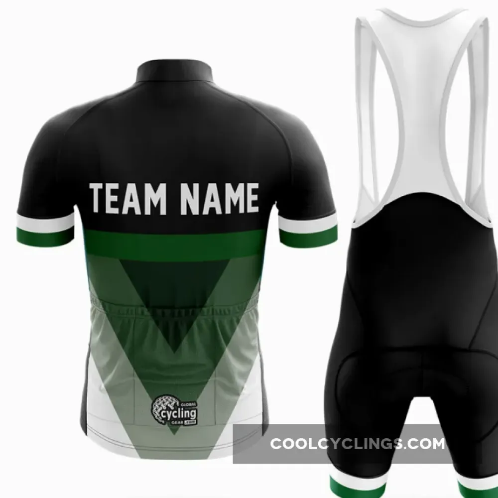 Cycling Bibs S7 Custom Team Name Black/Green/White