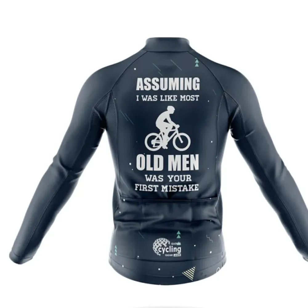 Cycling Old Man Bibs Ver.3 Comfortable Navy/White/Grey