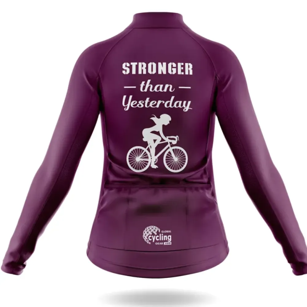 Stronger Women's Cycling Jersey Purple/White/Burgundy