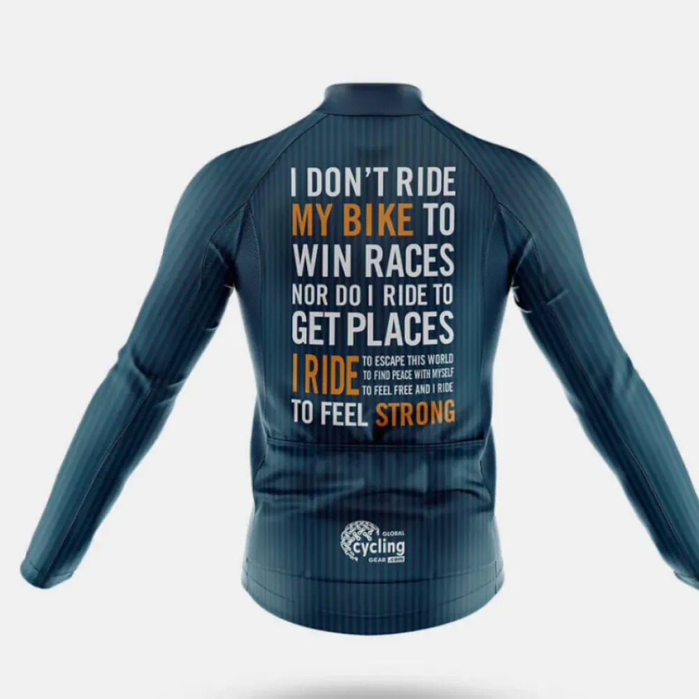 Ride My Bike Long Sleeve Cycling Jersey Ver.3 Peaceful Ride Navy/Orange/White