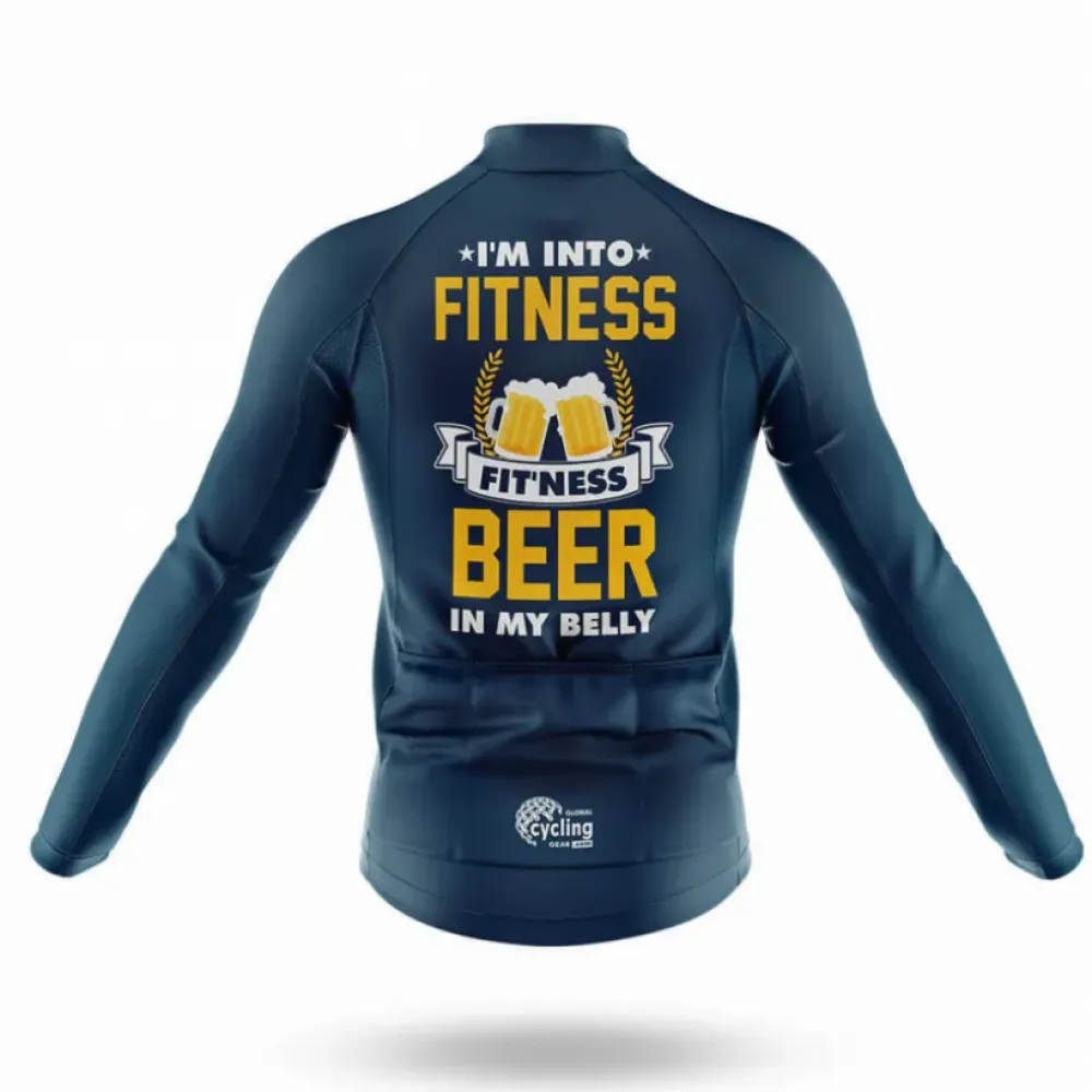 Cycling Jersey Fitness Navy/Gold/Long Sleeve