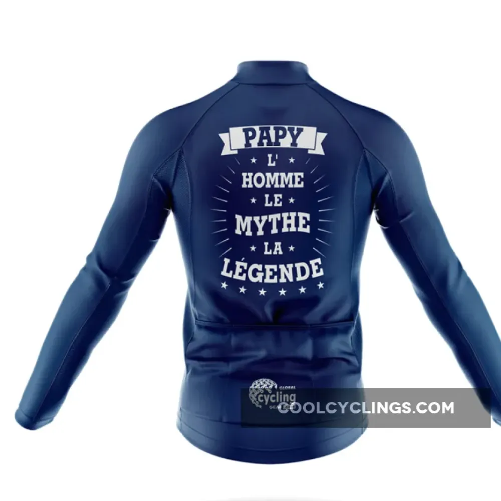 Papy Long Sleeve Cycling Jersey Navy/White/Blue