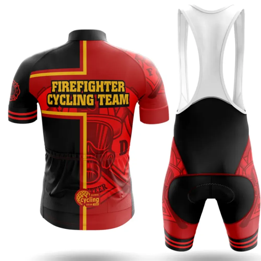 Firefighter Cycling Team Cycling Jersey Red/Black/Yellow