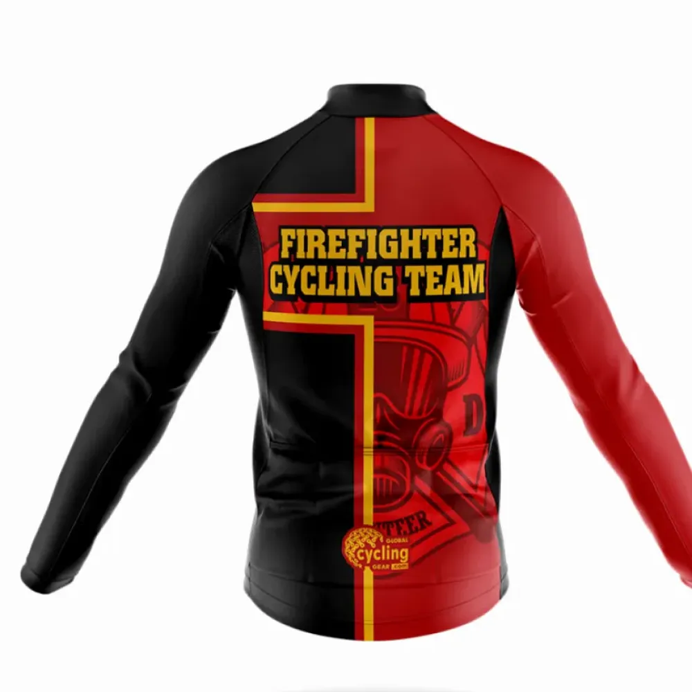 Firefighter Cycling Team Cycling Jersey Red/Black/Yellow