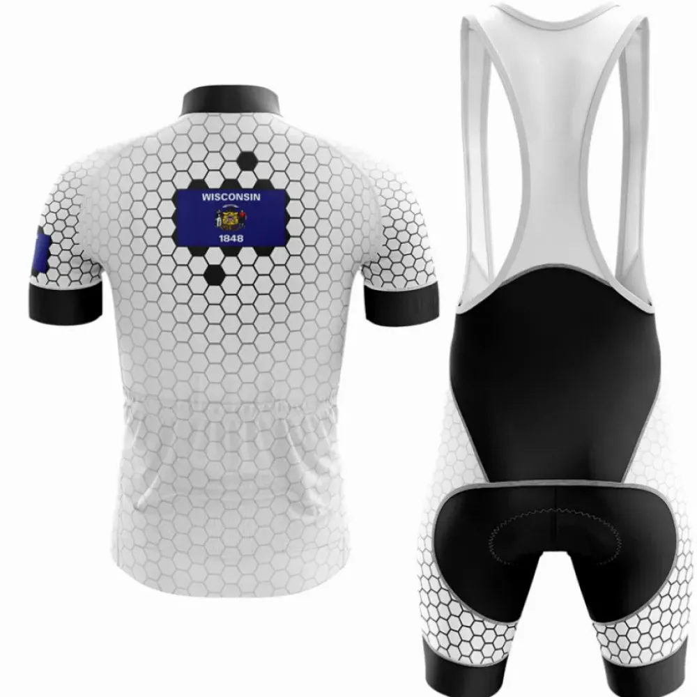 Wisconsin V7 Cycling Kit Full Set White/Black/Grey