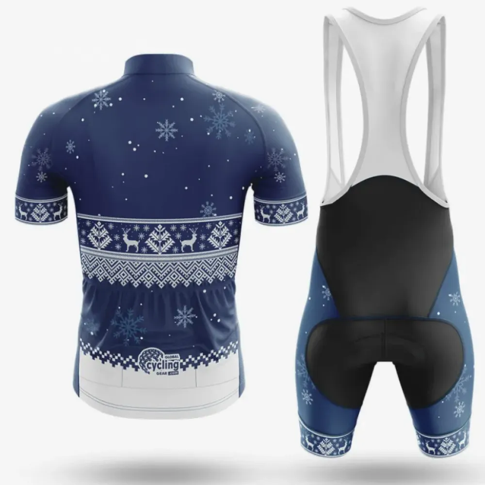 USA Xmas Cycling Kit Snowflake Navy/White/Blue