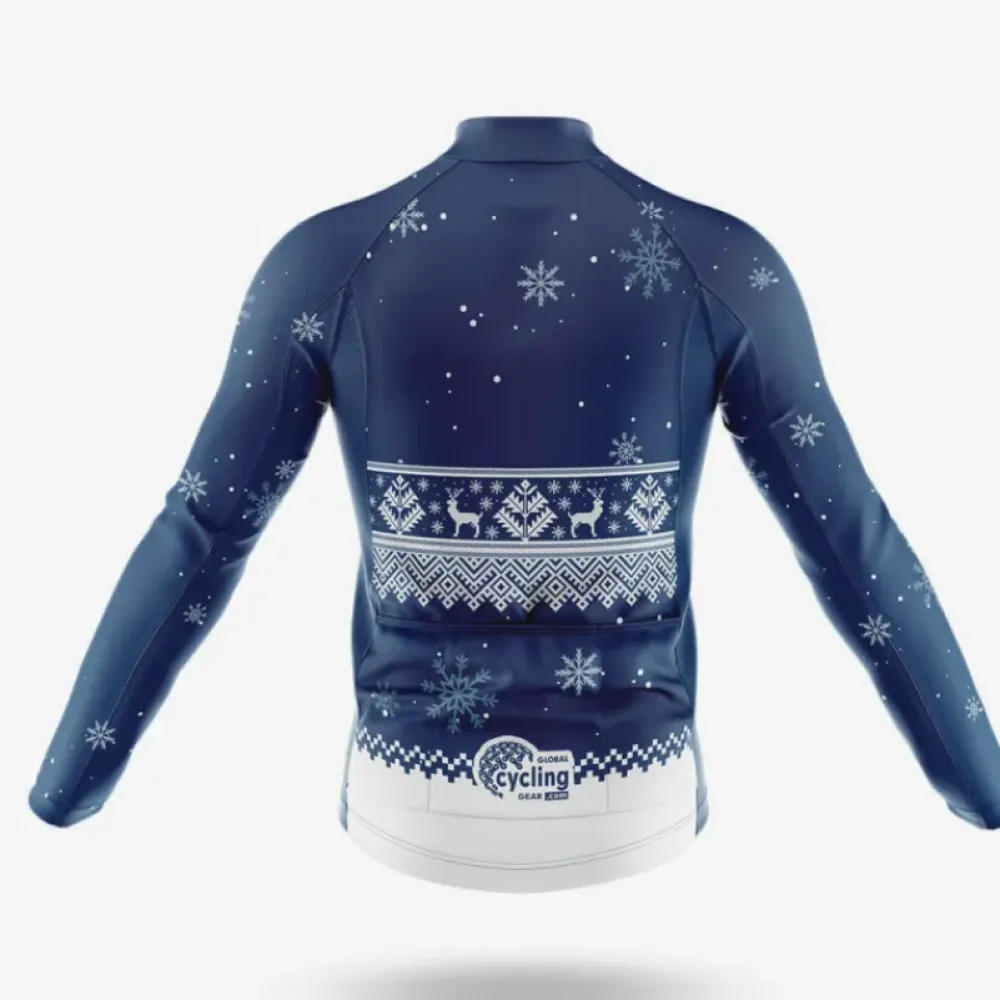 USA Xmas Cycling Kit Snowflake Navy/White/Blue