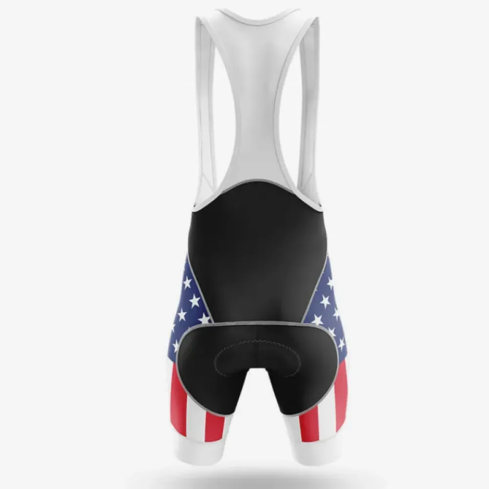 Cycling Bibs USA American Flag Black/Red/White