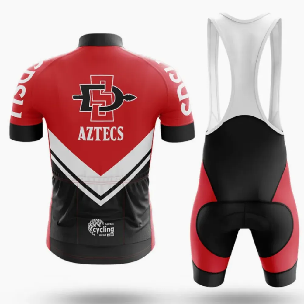 Aztecs Cycling Bibs Comfortable Black/Red/White