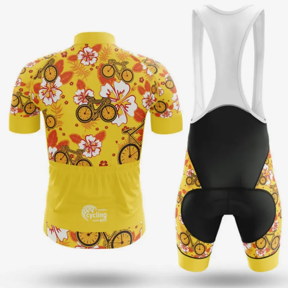 ALOHA Long Sleeve Cycling Jersey Ver.3 Floral Bicycle Yellow/Red/Pink