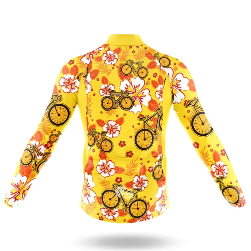 ALOHA Long Sleeve Cycling Jersey Ver.3 Floral Bicycle Yellow/Red/Pink