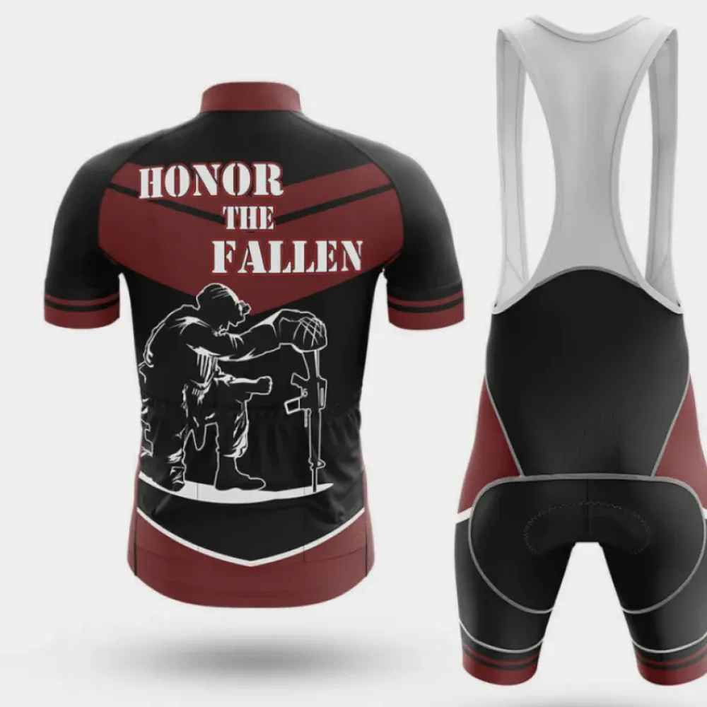 Honor The Fallen Cycling Bibs Comfortable Black/Red/White