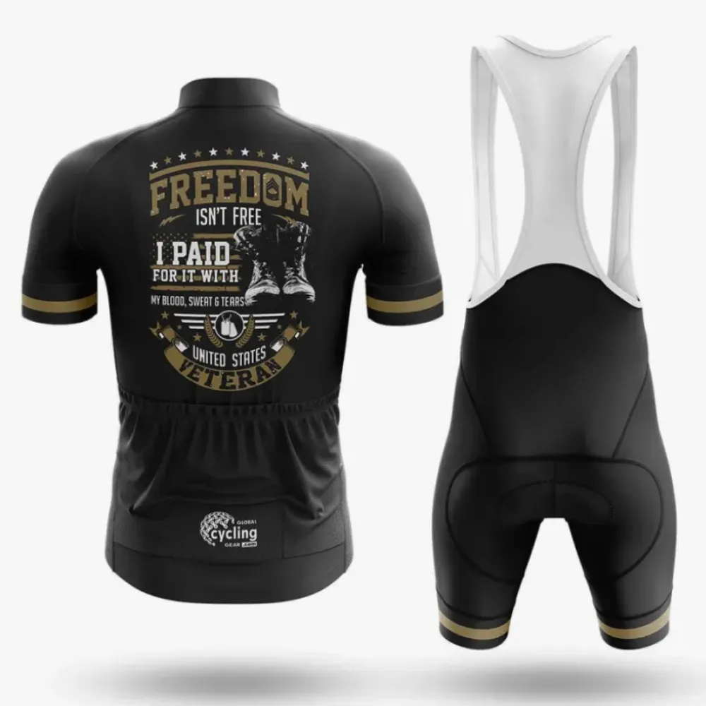 US Veteran Paid For It Cycling Jersey Black/Gold/White