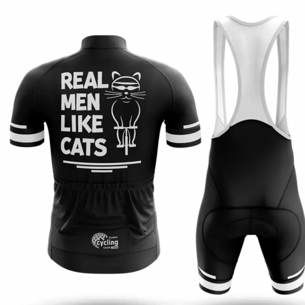 Cycling Kit Real Men Like Cats Black/White/Grey
