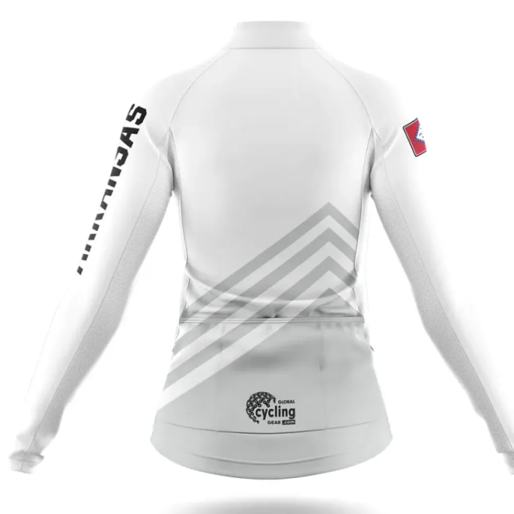 Arkansas S4 White Cycling Jersey White/Grey/Red