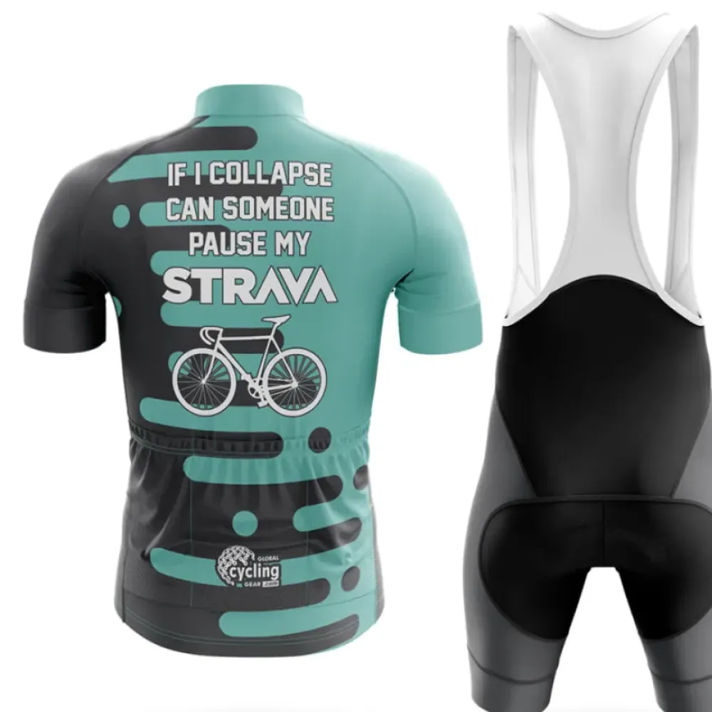 Pause My Strava V8 Cycling Bibs White/Black/Grey