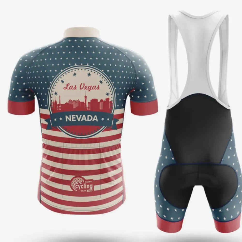 RetroSpin Las Vegas Cycling Jersey Blue/Red/White