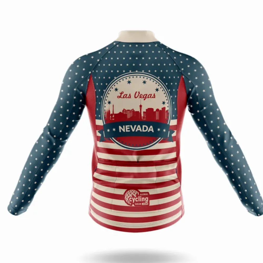RetroSpin Las Vegas Cycling Jersey Blue/Red/White