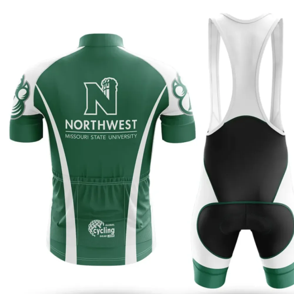 Northwest Missouri State University Long Sleeve Cycling Jersey Green/White/Black