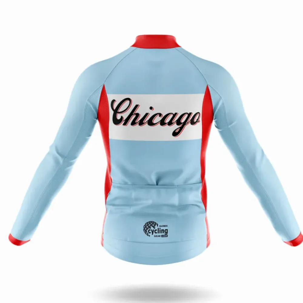Chicago Cycling Jersey Stars Light Blue/Red/White