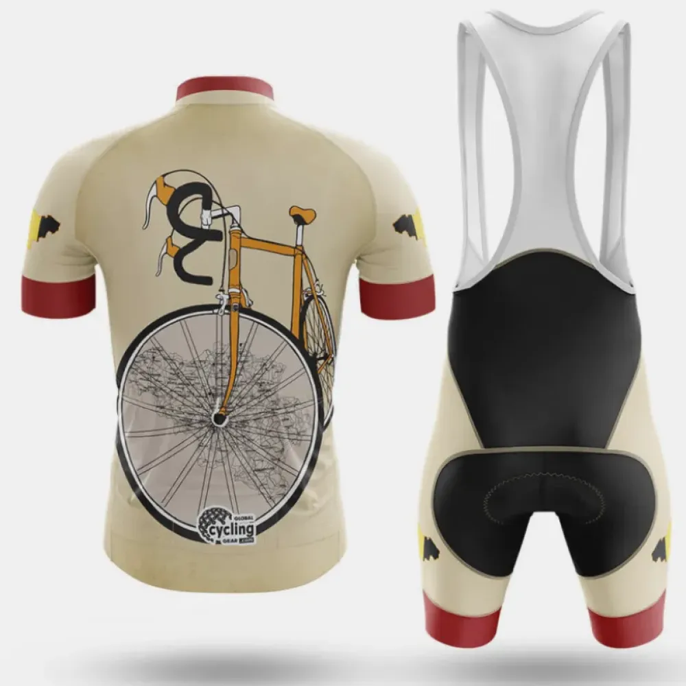 Belgien Riding Club Cycling Bibs Comfortable Black/Beige/Yellow