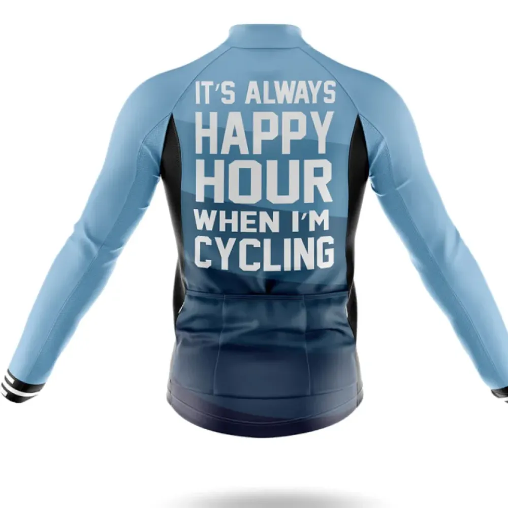 Happy Hour Cycling Jersey Always Happy Blue/Black/Grey