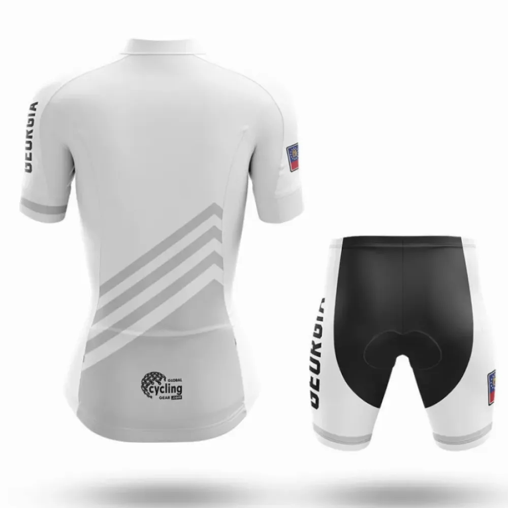 Georgia S4 White Cycling Jersey White/Grey/Red