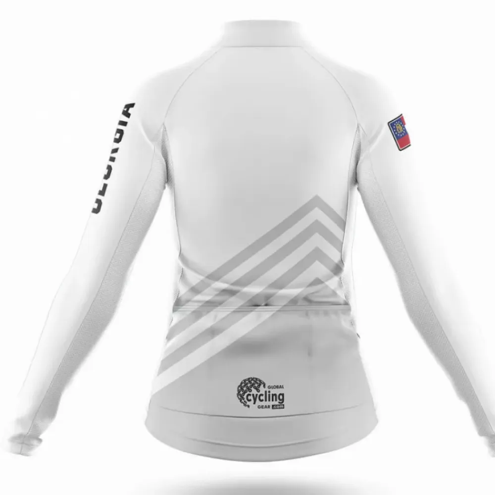 Georgia S4 White Cycling Jersey White/Grey/Red