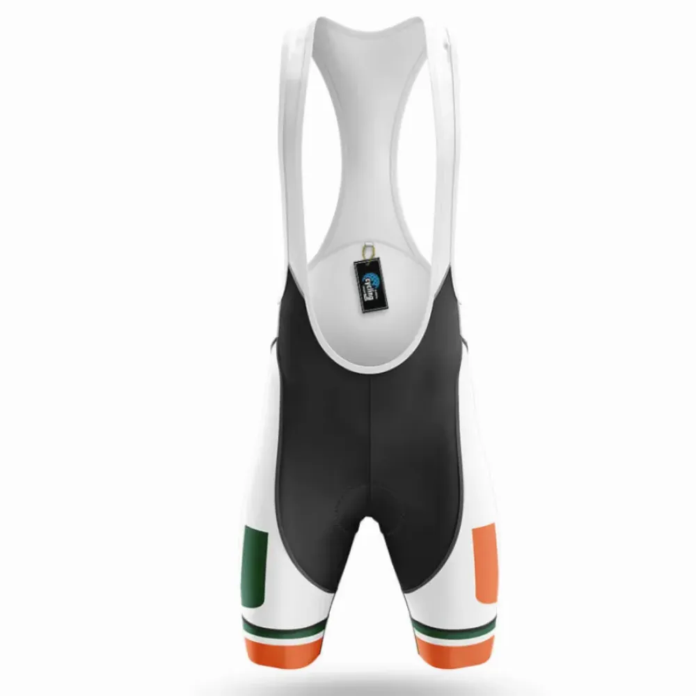 Miami Hurricanes Long Sleeve Cycling Jersey White/Orange/Green