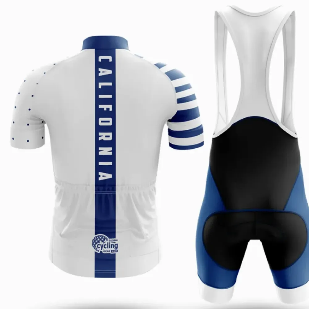 California S20 Cycling Kit Full Set White/Blue/Black