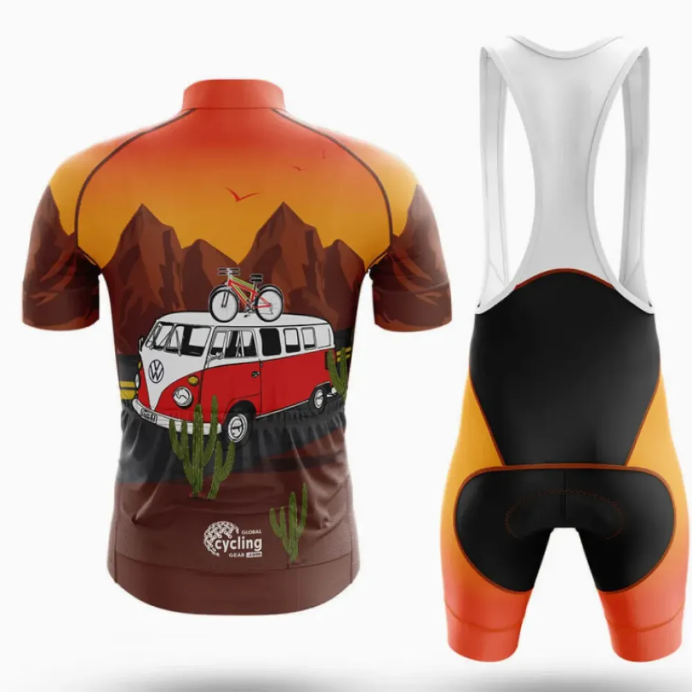 Cycling Bibs VW Bus White/Orange/Black