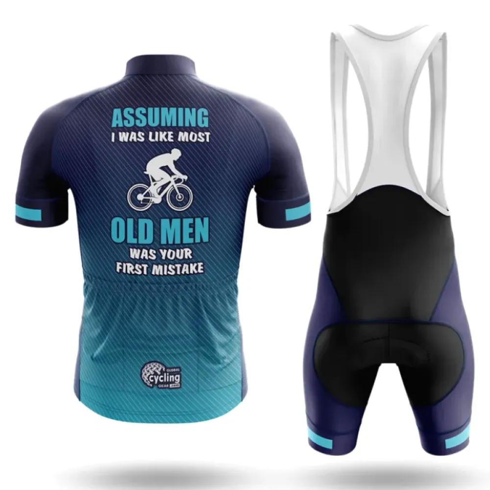 Cycling Old Man V4 Bib Navy/White/Light Blue