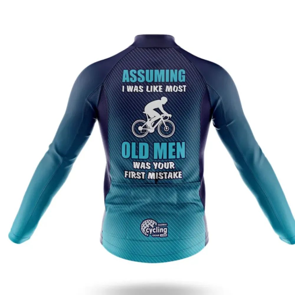 Cycling Old Man V4 Bib Navy/White/Light Blue