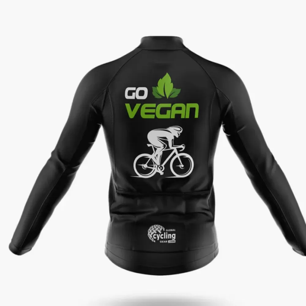 Go Vegan Cycling Jersey Vegan Black/Green/White