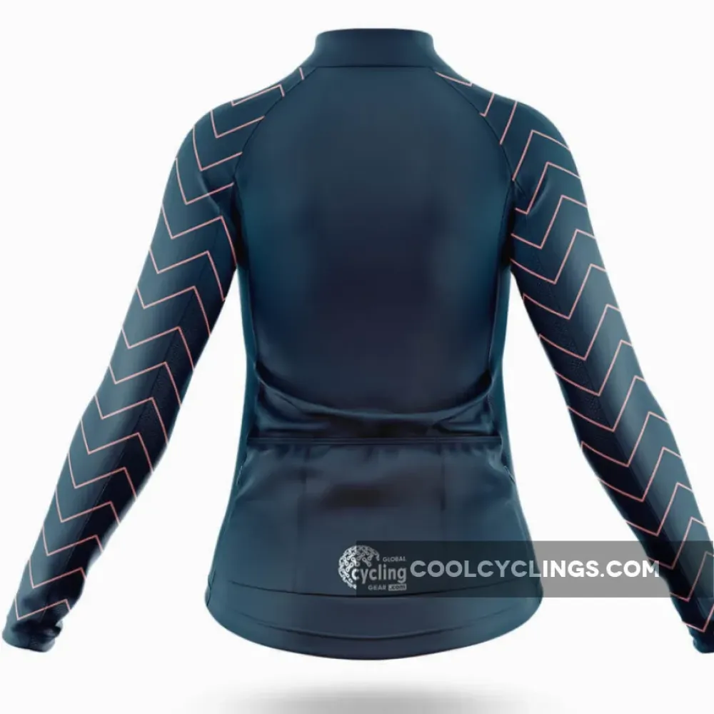 Stripe Sleeves Women's Long Sleeve Cycling Jersey Black/Pink/Teal