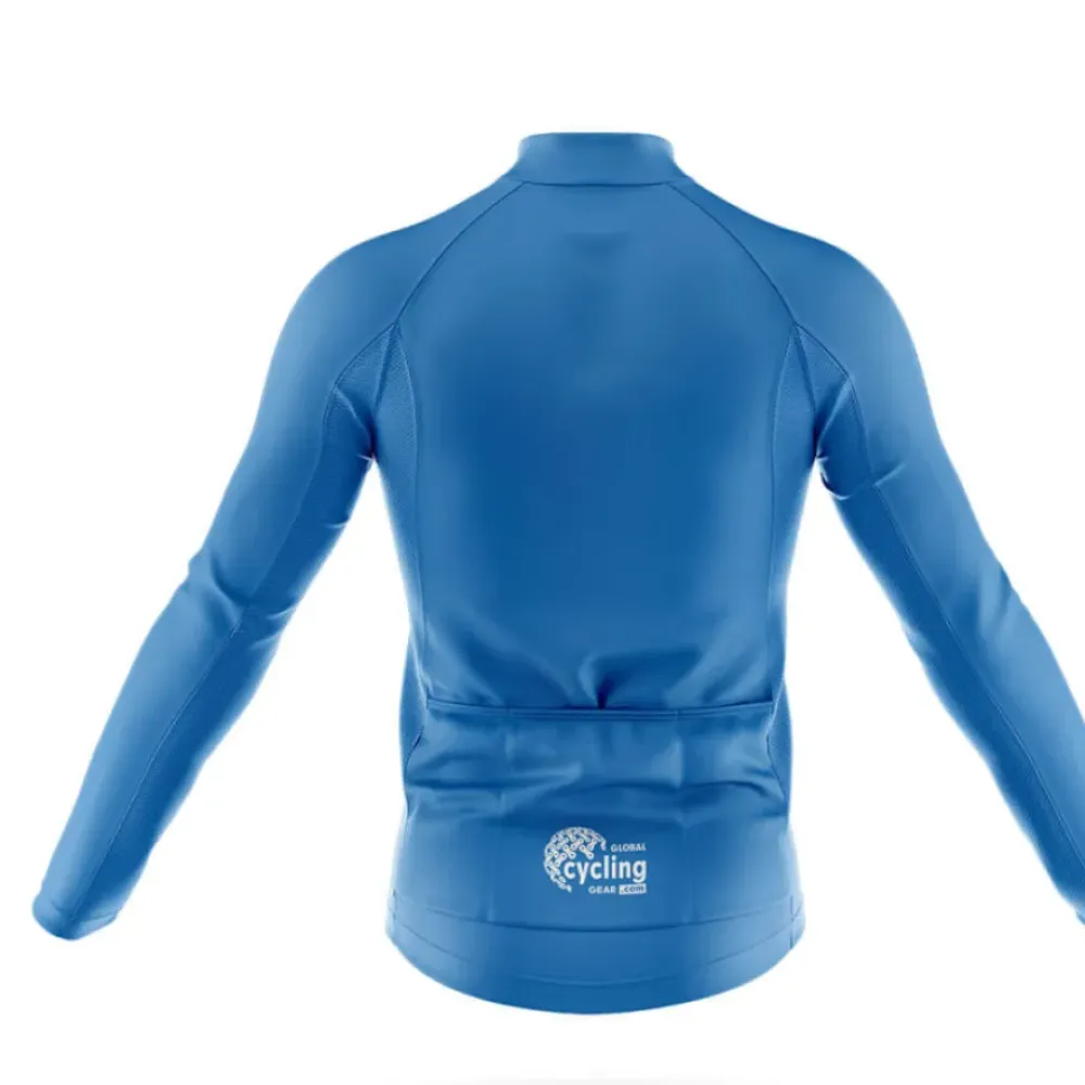 Cycling Jersey Long Sleeve Blue/Black/Grey